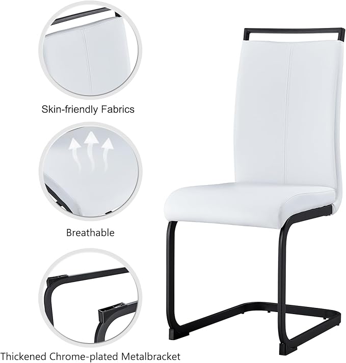 Modern Dining Chairs Set of 4, High Back Kitchen Chairs, Side Room Chair - Image 6