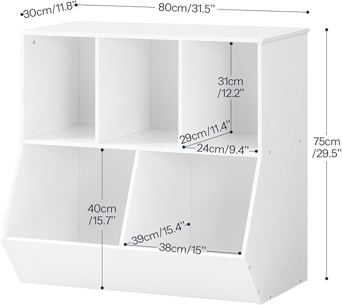 HOOBRO Kids Bookshelf, Bookcase Footboard, 31.5" L Toy Storage Cubby, - Image 3
