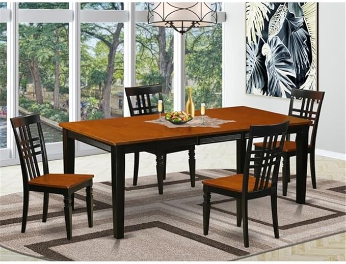 East West Furniture QULG5-BCH-W 5 Piece Kitchen Table Set - Image 2