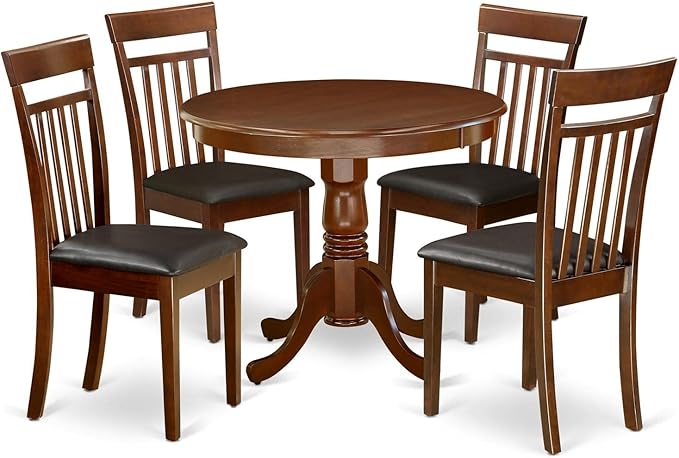 East West Furniture ANCA5-MAH-LC 5 Piece Dining Table Set by EastWestFurniture