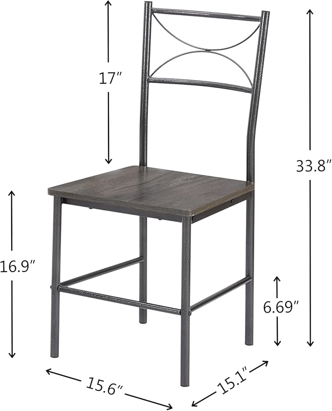 JOIN IRON 3-Piece Metal and Wood Indoor Modern Square Dining Table Furniture Set - Image 4