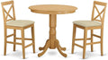 East West Furniture JAPB3-OAK-C 3 Piece Counter Height Pub Set Contains a Round by EastWestFurniture