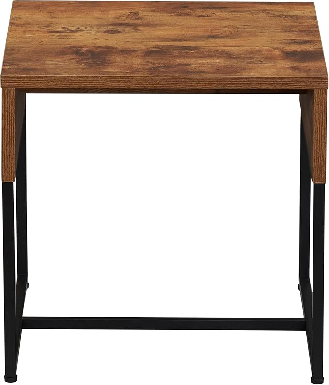 Household Essentials Wrap Square Side End Table Rustic Hickory Wood Grain and - Image 5