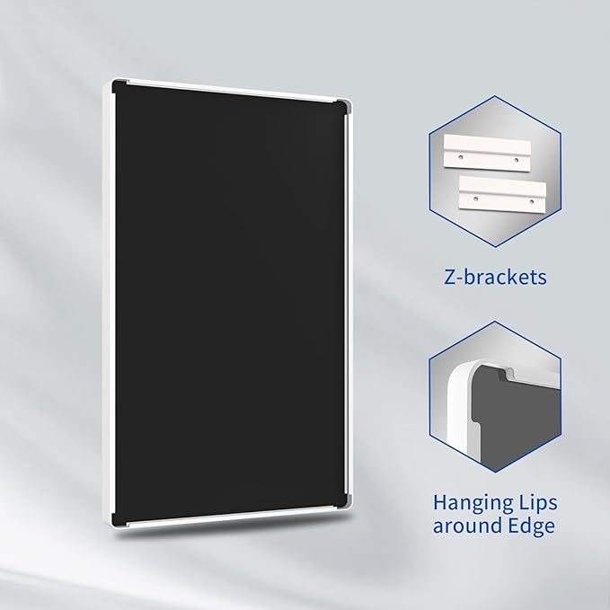 WEER White Bathroom Mirror 60X28 Inch, Rounded Rectangle White Metal Frame - Image 7