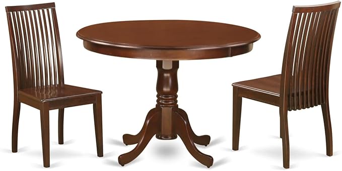 East West Furniture HLIP3-MAH-W 3 Piece Modern Dining Table Set Contains a by EastWestFurniture