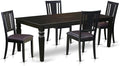 East West Furniture LGDU5-BLK-LC 5 Piece Kitchen Table & Chairs Set Includes a by EastWestFurniture