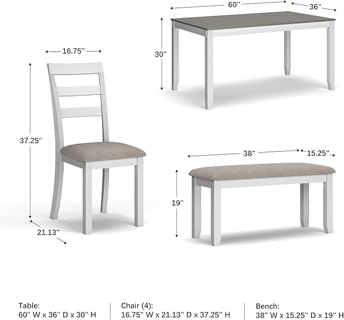 Signature Design by Ashley Stonehollow Modern Farmhouse Dining Table - Image 6