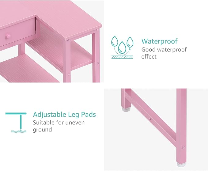 DLisiting Pink Reversible L Shaped Desk - Image 9