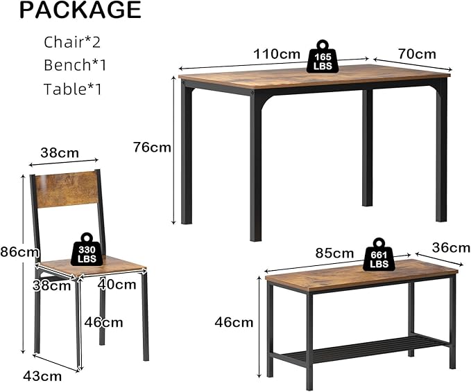 SogesHome 4-Piece Dining Table Set - Image 2
