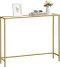 VASAGLE Entryway Table, Console Table, Tempered Glass Tabletop, Modern Sofa by VASAGLEbySONGMICSHOME