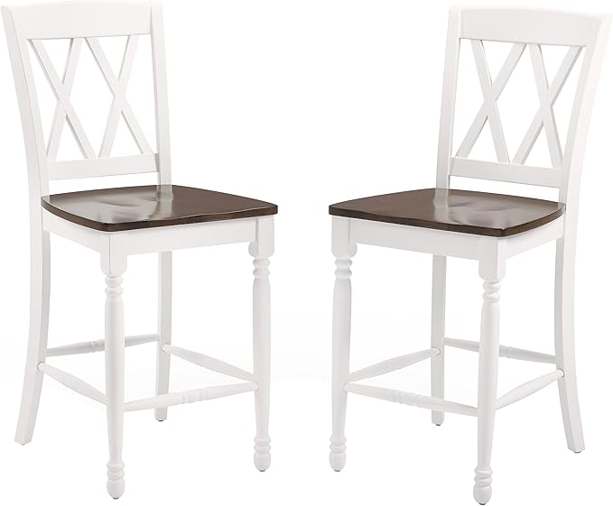 Crosley Furniture Shelby Wood X Back Counter Height Bar Stools Set of 2 - Image 6