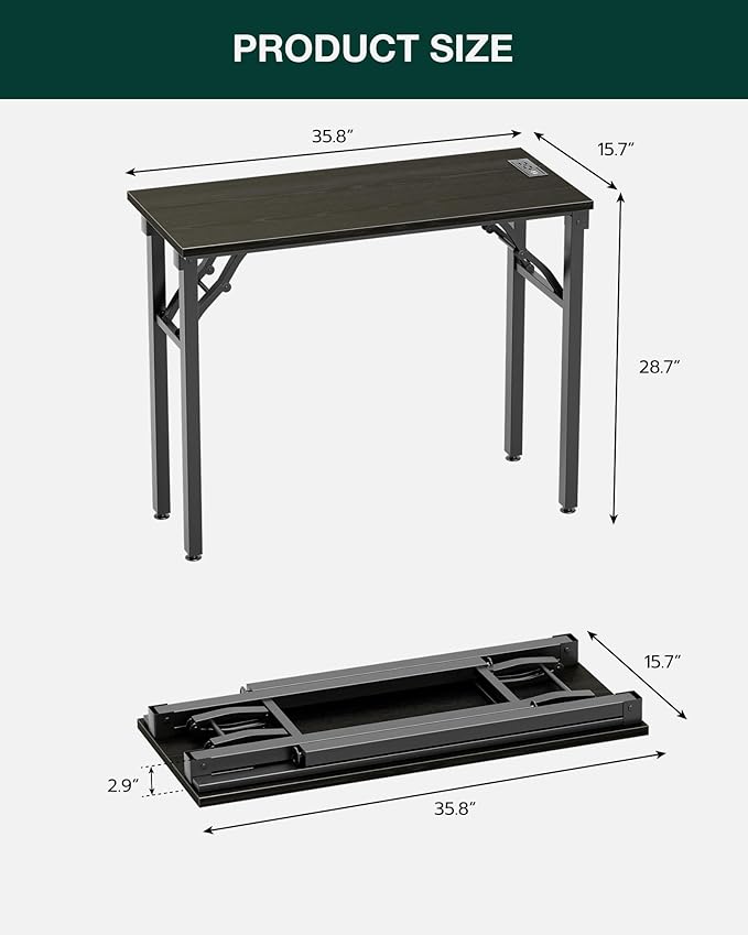 Frylr Small Folding Computer Desk – 35.8 Inch Portable Table - Image 2