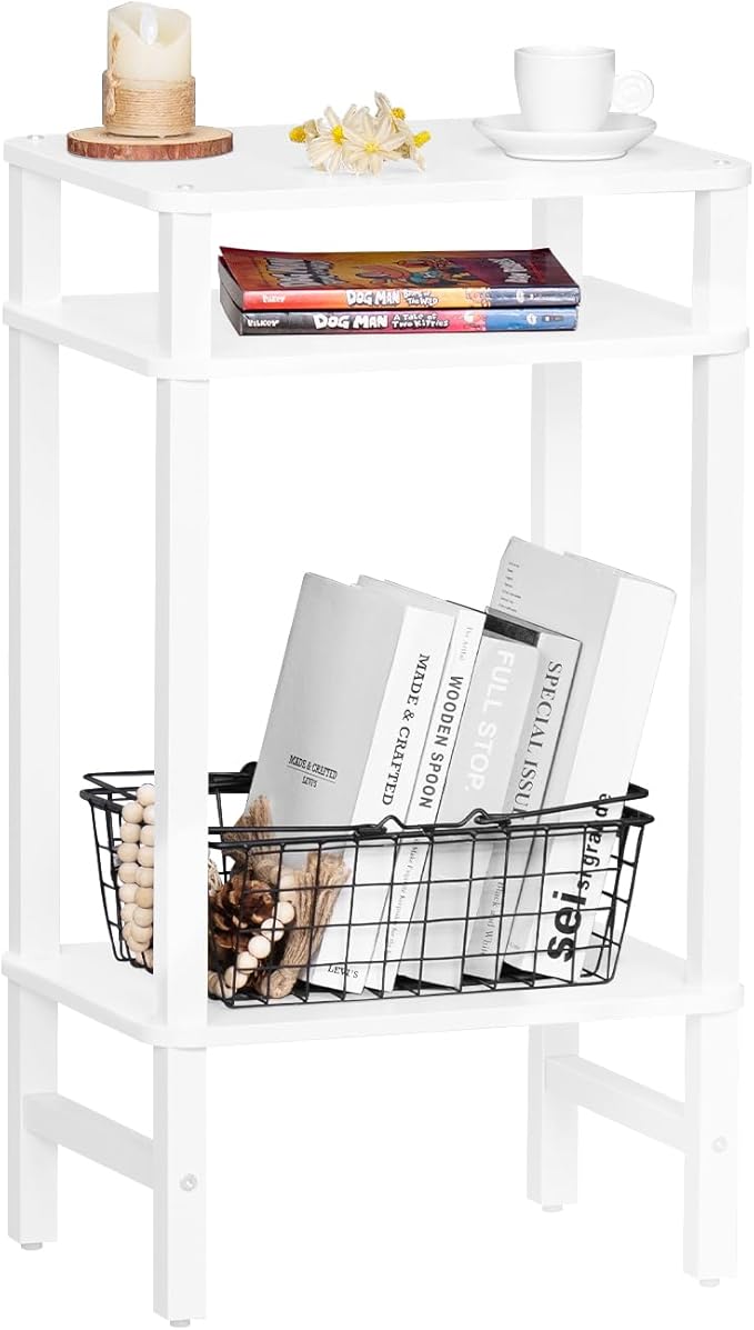 28in Tall Side Table 3-Tier Small Narrow End Table by YUFAM