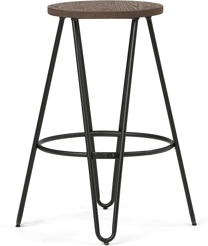 SIMPLIHOME Simeon Industrial Metal 26 inch Metal Counter Height Stool - Image 4