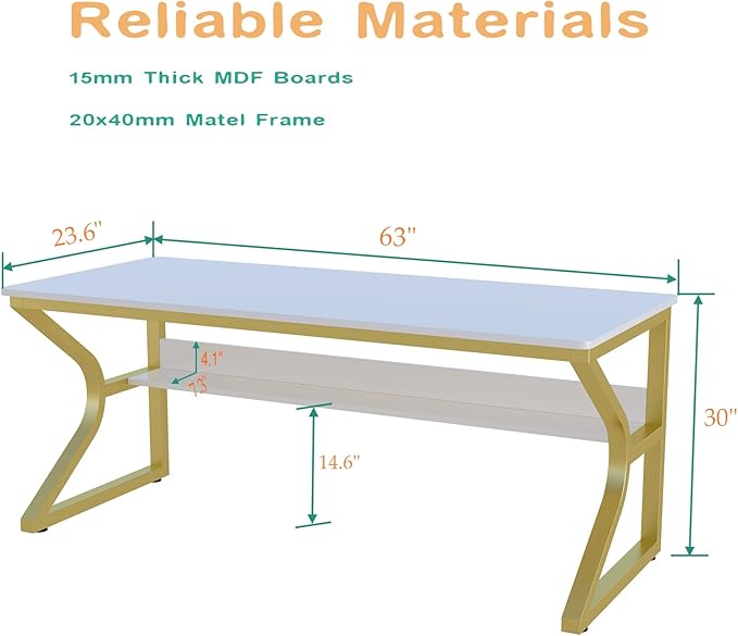 Extra Long Desk with Bookshelf - Image 2