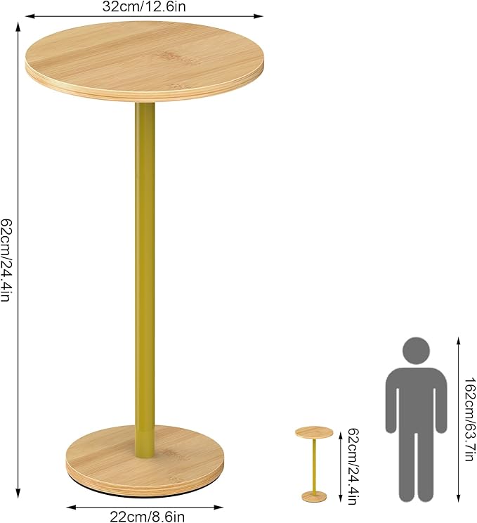 Drink Table Pedestal Side Table - Image 2