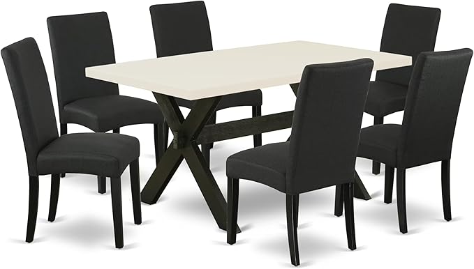 East West Furniture X626DR124-7 7 Piece Kitchen Table Set Consist of a by EastWestFurniture