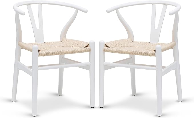 POLY & BARK Weave Dining Chairs – Mid-Century Modern Wishbone Dining Chairs by POLYBARK
