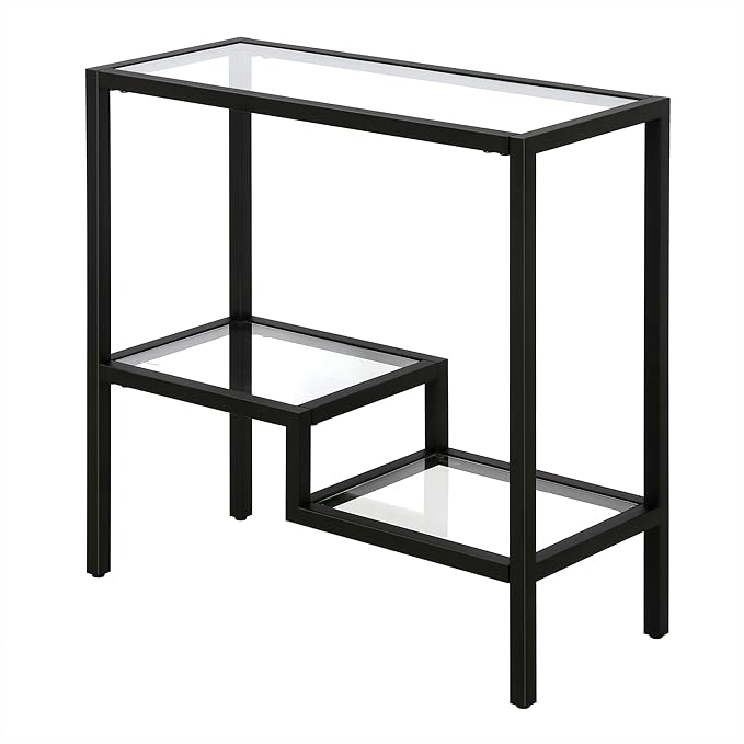 Henn&Hart 24" Wide Rectangular Side Table in Blackened Bronze, Table - Image 5