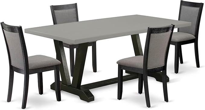 East West Furniture V697MZ650-5 5 Piece Dining Set Includes a Rectangle Dining by EastWestFurniture