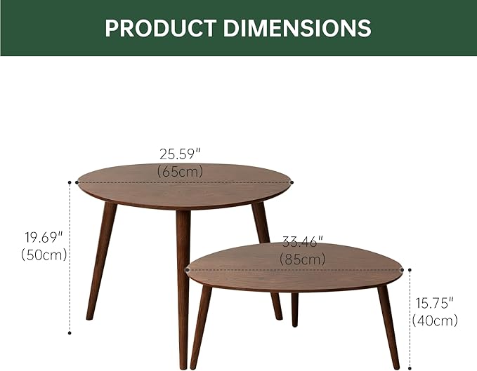 Small Oval Nesting Table, Mid Century Coffee Tables - Image 2
