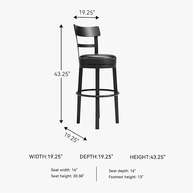 Signature Design by Ashley Valebeck 30.38" Casual Pub Height Upholstered Swivel - Image 3