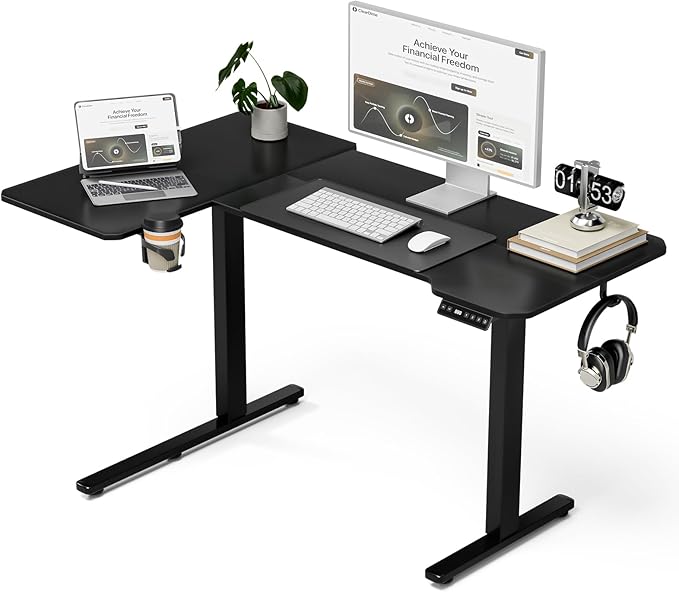 51" Reversiable L-Shaped Electric Standing Desk Adjustable Height Gaming Stand by Acrolix