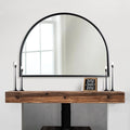 WAMIRRO Minimalist Black Arched Mirror, Large Farmhouse Bathroom Fireplace by WAMIRRO
