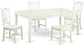 East West Furniture DOVE5-LWH-W 5 Piece Dining Set Includes a Rectangle Dining by EastWestFurniture