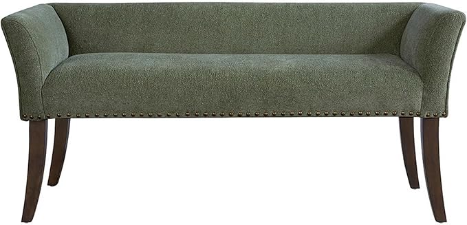Madison Park Accent Bench, Plush Upholstered, Nailhead Trim, & Padded Seat by MADISONPARK