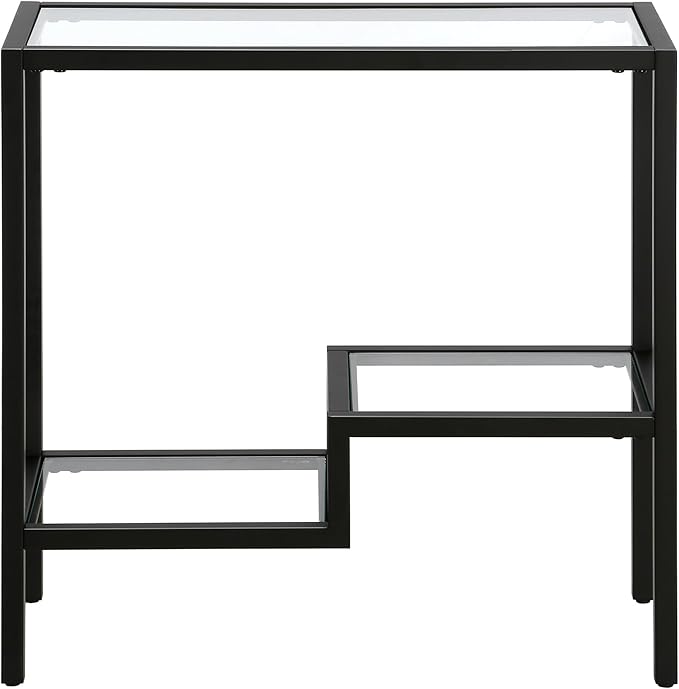 Henn&Hart 24" Wide Rectangular Side Table in Blackened Bronze, Table - Image 4