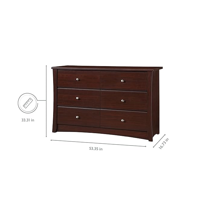 Storkcraft Crescent 6 Drawer Bedroom Dresser – GREENGUARD Gold Certified Dresser - Image 3