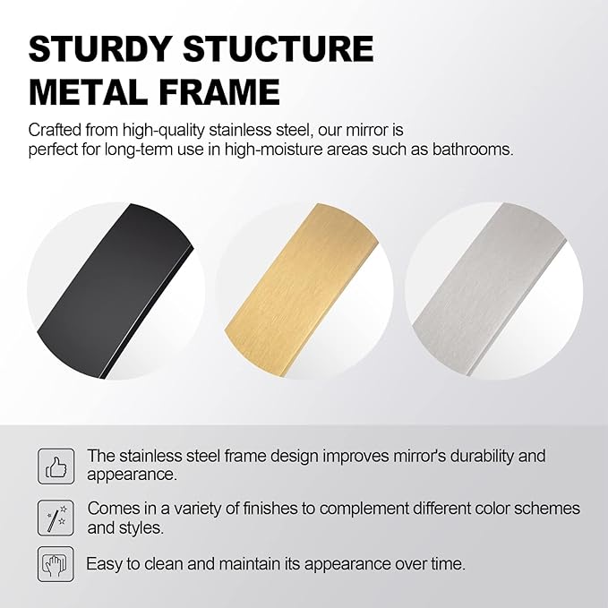 ANDY STAR Oval Mirrors for Bathroom, 30x48’’ Black Oval Mirror for Bathroom - Image 9