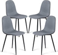 FurnitureR Dining Chairs Set of 4, Fabric Comfy Seat Armless Side Chairs by FurnitureR