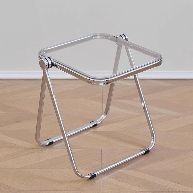 16.2" × 14.1" Acrylic Folding Table, Small Lightweight End Table - Image 2