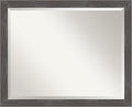Amanti Art Grey Wall Mirror 25x31 Woodridge Rustic Grey Rectangle Bathroom by AmantiArt