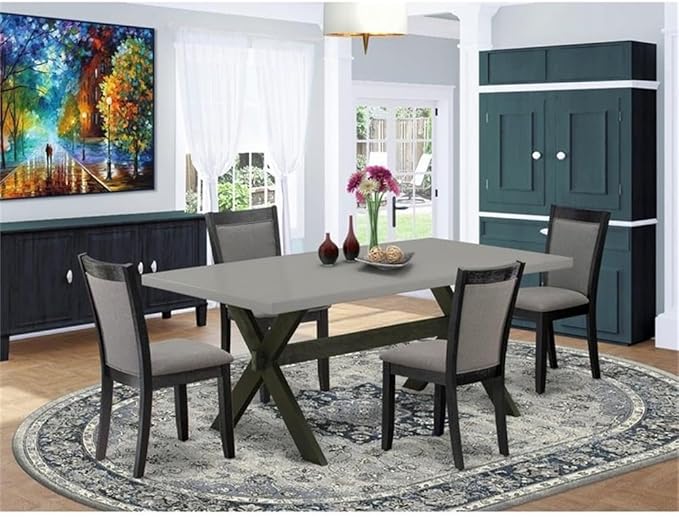 East West Furniture X697MZ650-5 5 Piece Dining Table Set - Image 2
