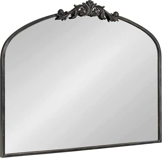 Kate and Laurel Arendahl Ornate Traditional Arched Mirror; 36 x 29; Black; by KateandLaurel