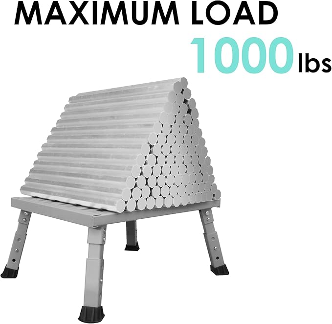 Adjustable Height Aluminum RV Step, Stable Foldable Platform Step Stool - Image 6
