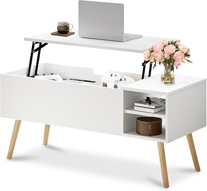 ALINE FURNITURE White Coffee Table Lift Top by ALINEFURNITURE