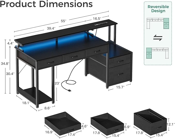 AODK 55 Inch Computer Desk - Image 3
