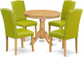 East West Furniture ANEN5-OAK-51 5 Piece Dinette Set Includes a Round Dining by EastWestFurniture