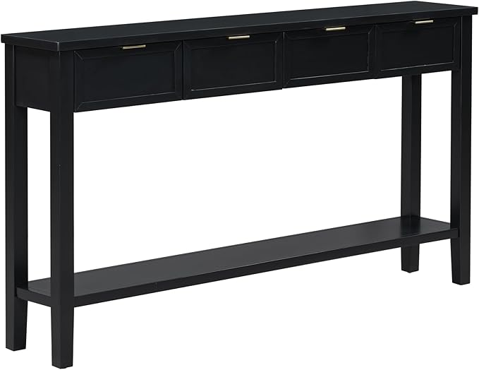 Ball & Cast 60“ Contemporary 4 Drawers Console Table, Long Narrow Entryway-Table - Image 4