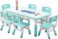 Kids Table and Chairs Set, Height Adjustable Desk by HAPPYMATY