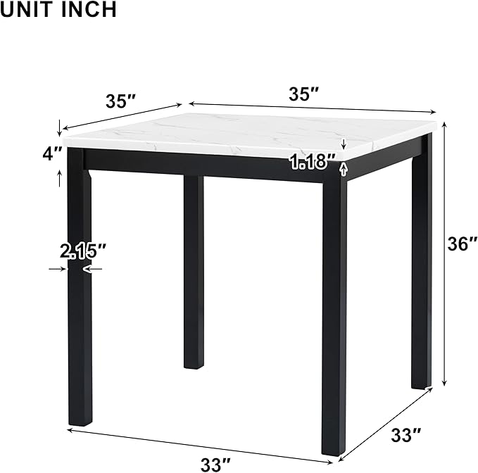 HomSof 5-Piece Counter Height Dining Table Set - Image 4