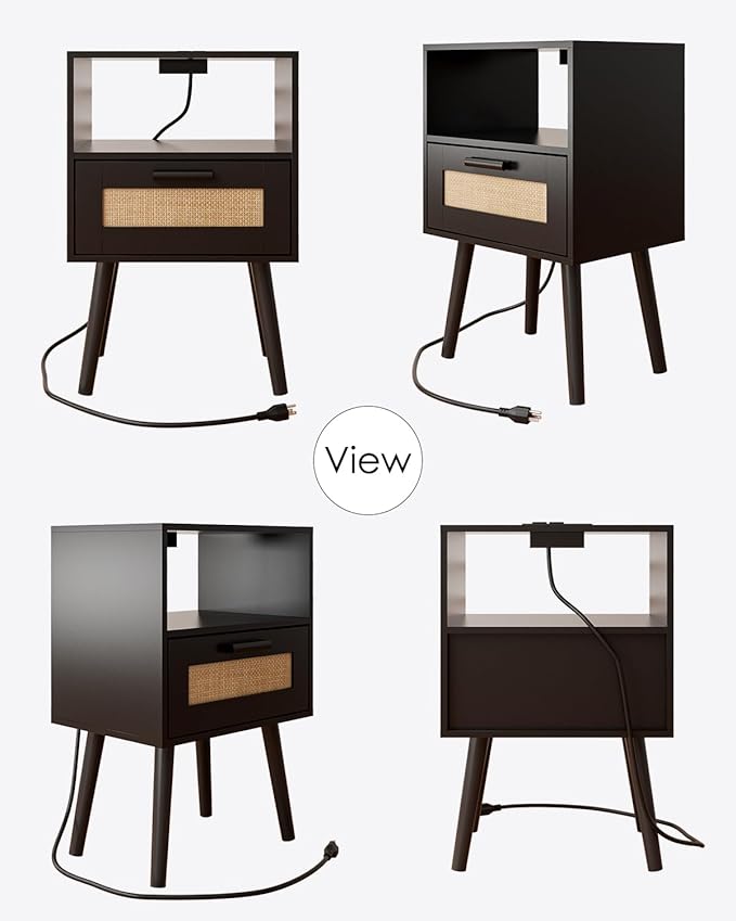Bedroom Nightstands Wooden Night Stands - Image 9