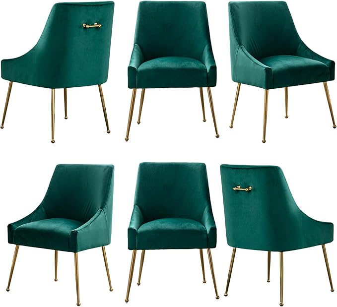 Velvet Dining Chairs, Furniture Collection Modern Contemporary Upholstered by RESTWORLD