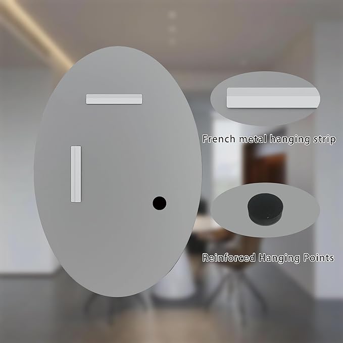 Oval Bathroom Mirror, 22X30 inch Oval Frameless Mirror, Frameless Mirrors - Image 7