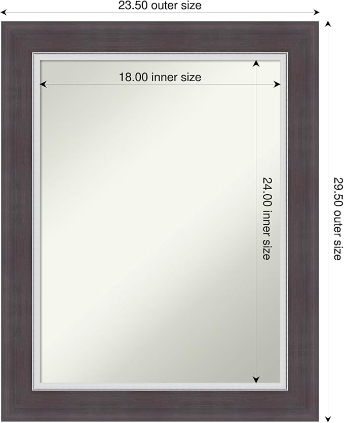 Amanti Art Brown Bathroom Mirror - Image 3