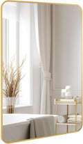 Gold Bathroom Mirror, Rectangle 20 x 30 Inch Vanity Wall Mirror, Modern Mirror by Unknown